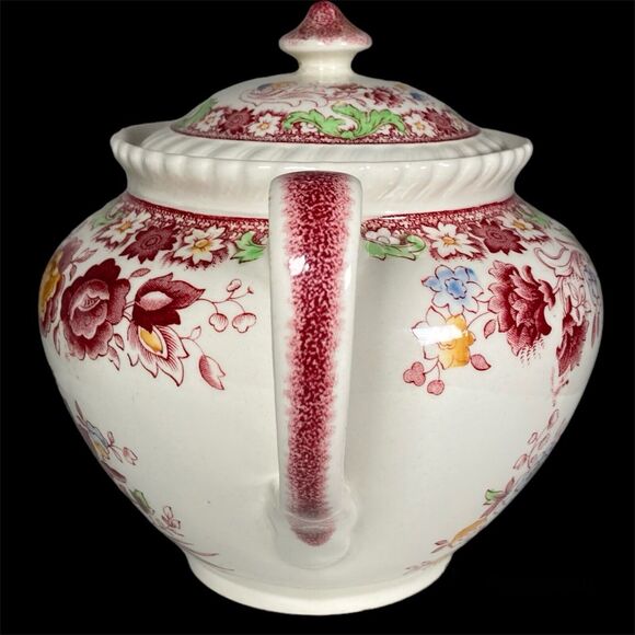 Johnson Brothers Winchester Teapot & Lid Pink (Rope Edge) England Floral 5 Cup - Picture 7 of 16